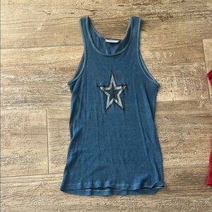 Hard Tail Teal Star Tank Top vintage